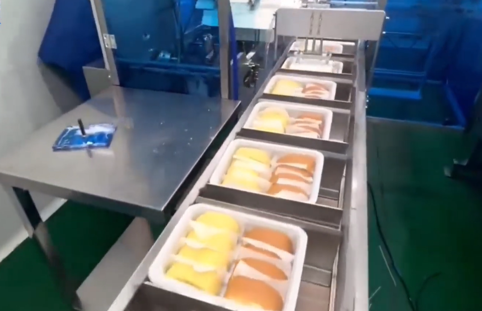 环联蛋糕装盒机 食品包装自动化设备生产实拍